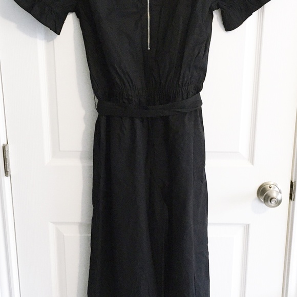 NWT J Crew Black Ruffle Stretch Cotton Poplin Jumpsuit - 4T - Picture 6 of 9